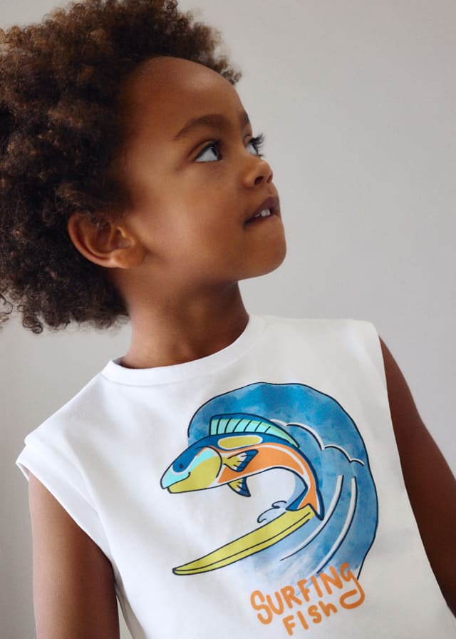 Conj. Camiseta tirantes y Bañador bermuda estampado