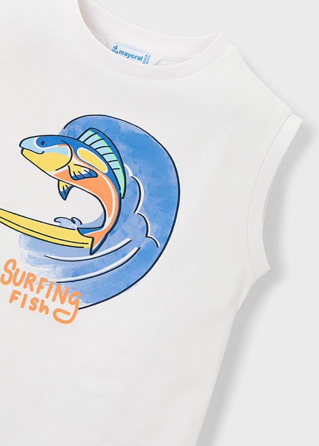 Conj. Camiseta tirantes y Bañador bermuda estampado