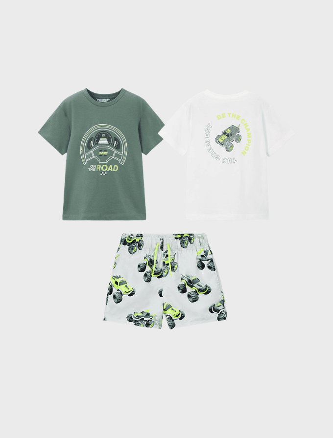 Conj. Set 2 camisetas y Bañador 3d