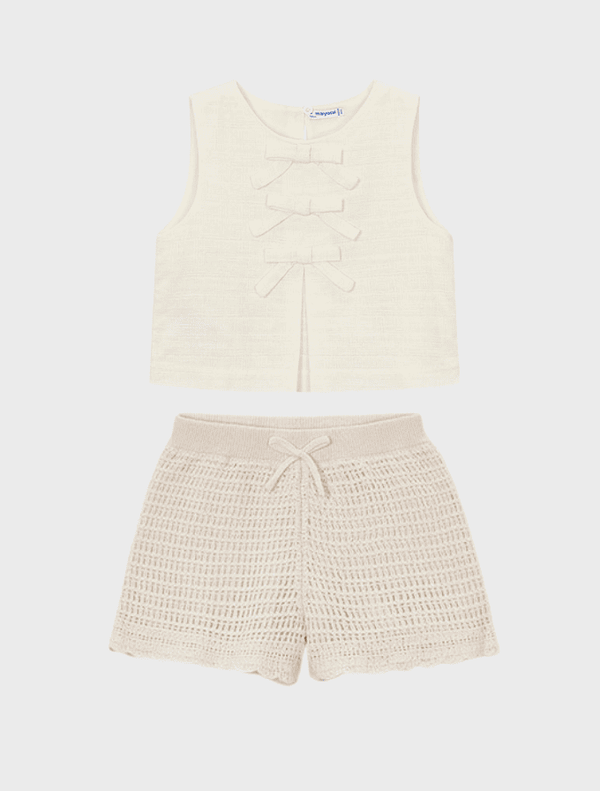 Conj. Top y Pantalon corto tricot