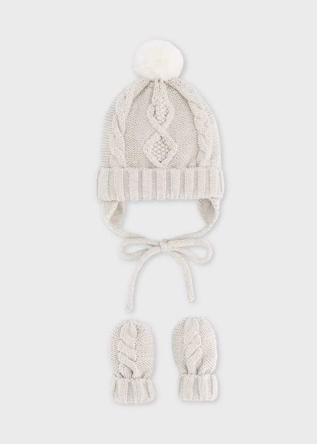 Conj. gorro manoplas tricot
