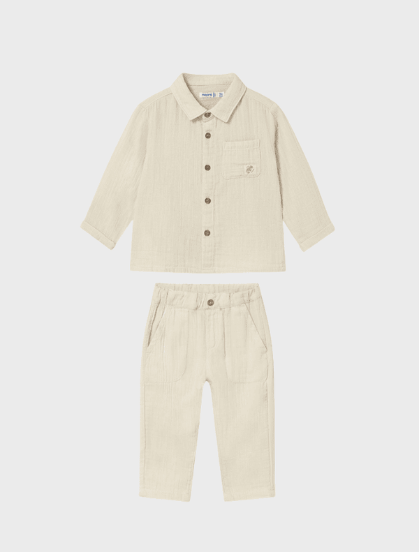 Conj Camisa m/l y Pantalon bambula