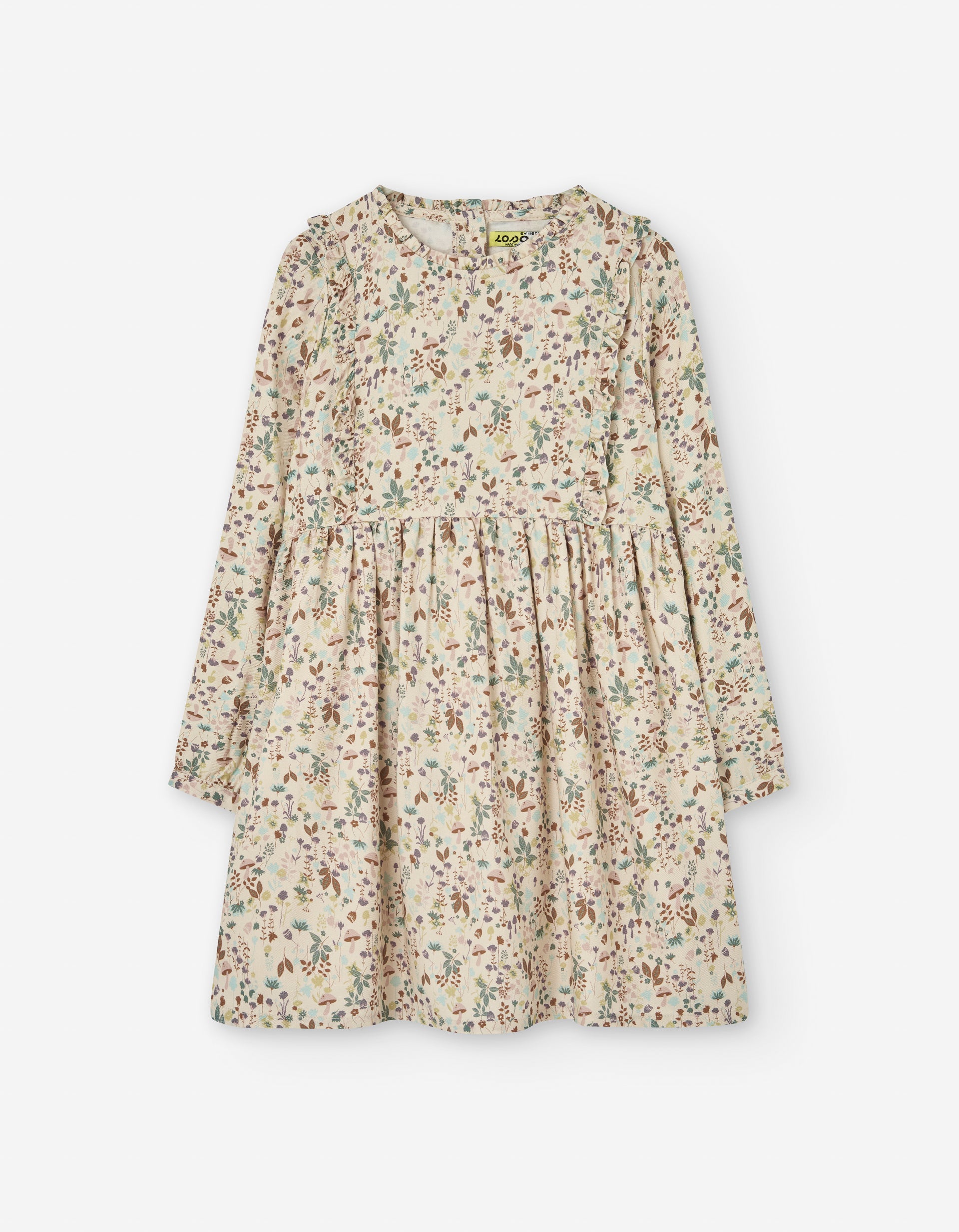 Ls Dress Twill Aop