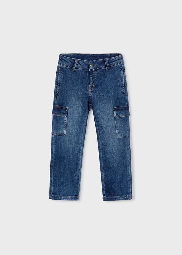 Pantalon denim cargo