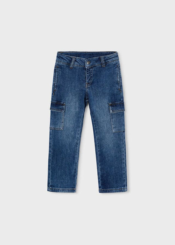 Pantalon denim cargo