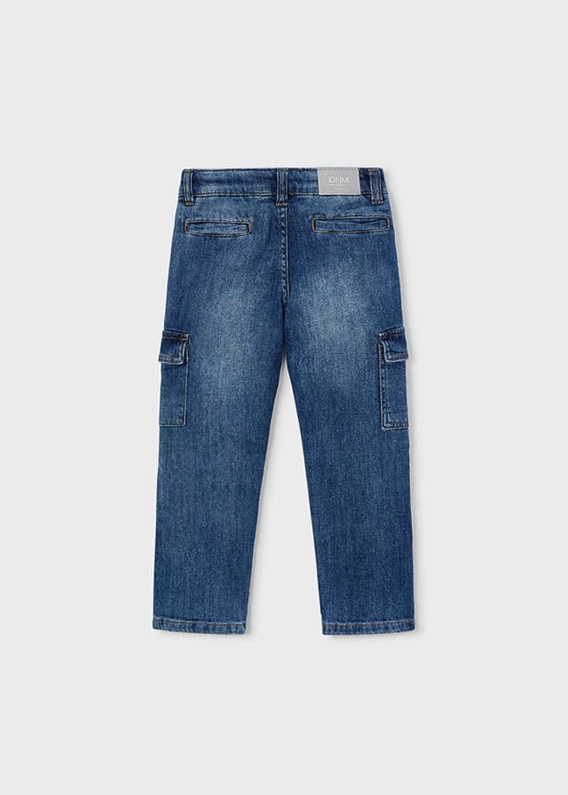 Pantalon denim cargo