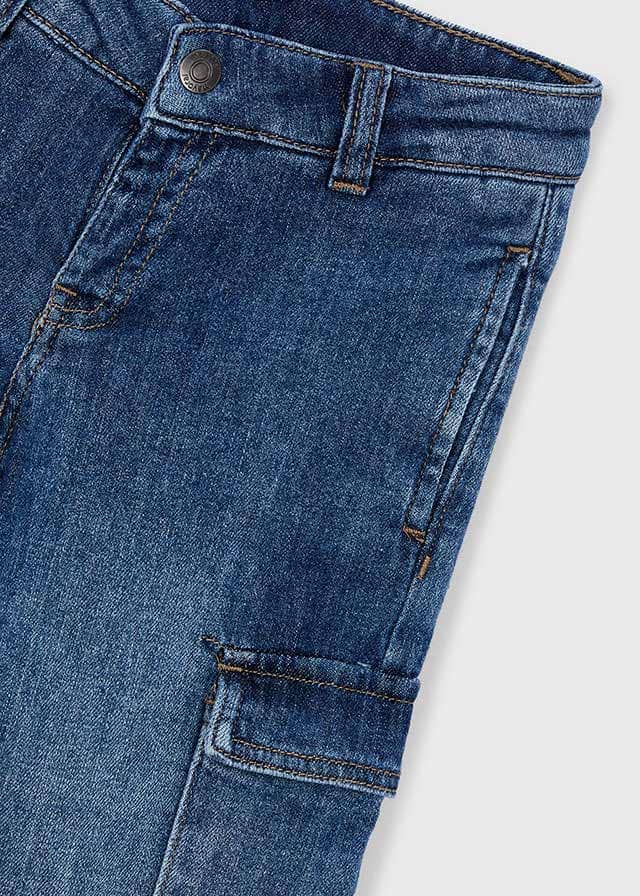 Pantalon denim cargo