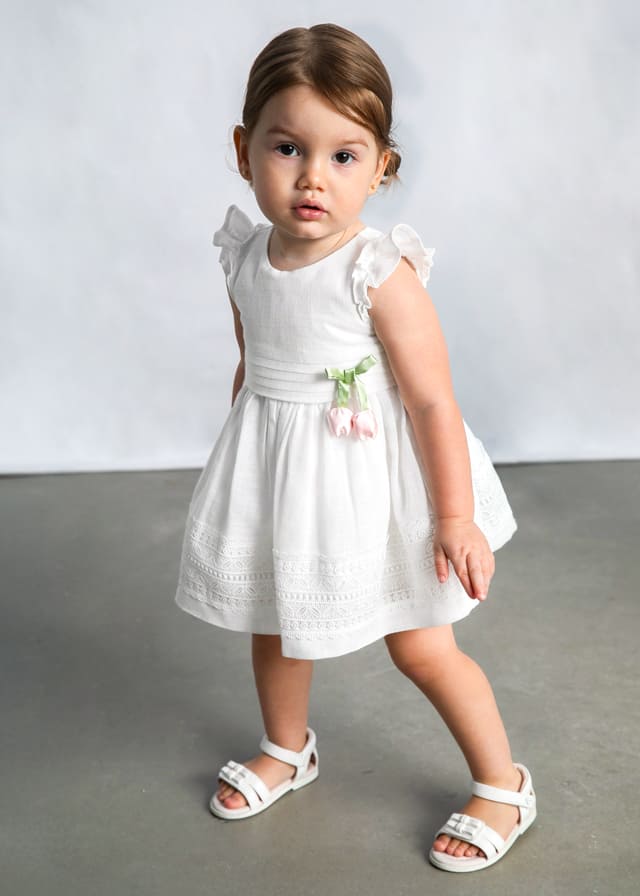 Vestido cinta guipur