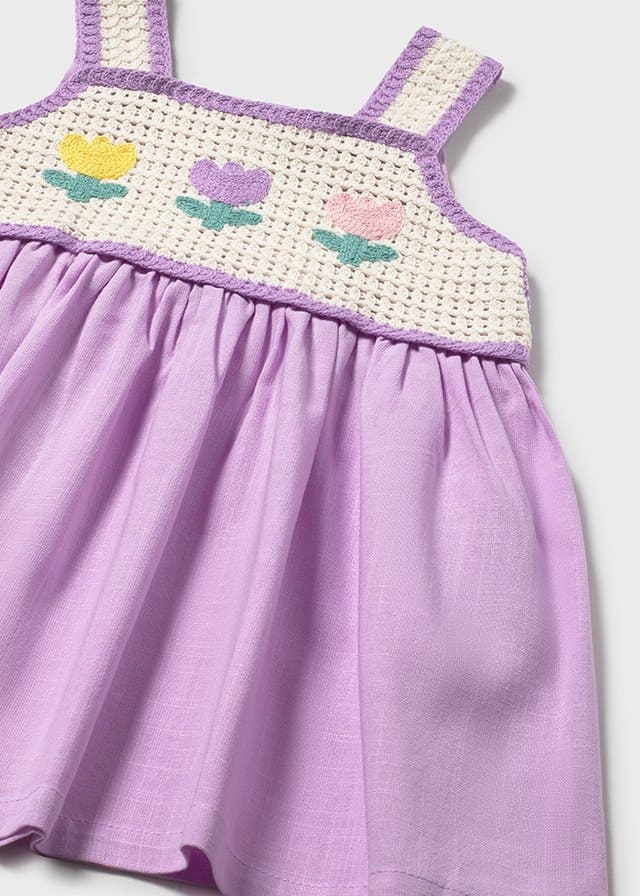 Vestido combinado crochet