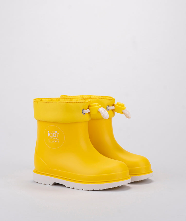 Stivali Di Gomma IGOR Per Bambini - Stivaletti Bassi In PVC Giallo, Regolabili, Soletta Rimovibile