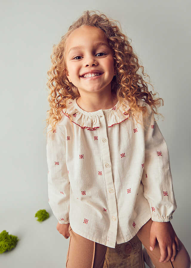 Blusa cuello estampado