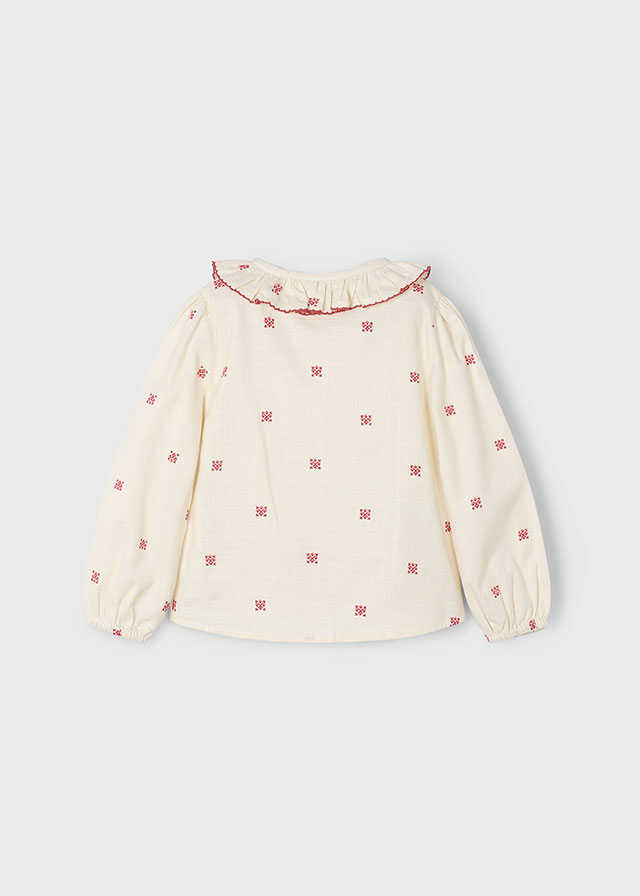 Blusa cuello estampado