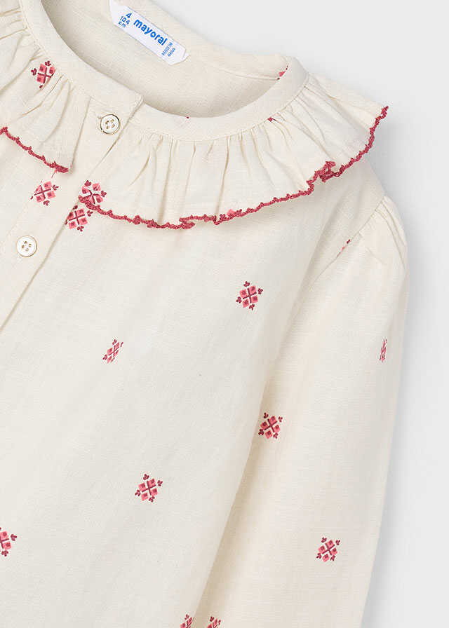 Blusa cuello estampado