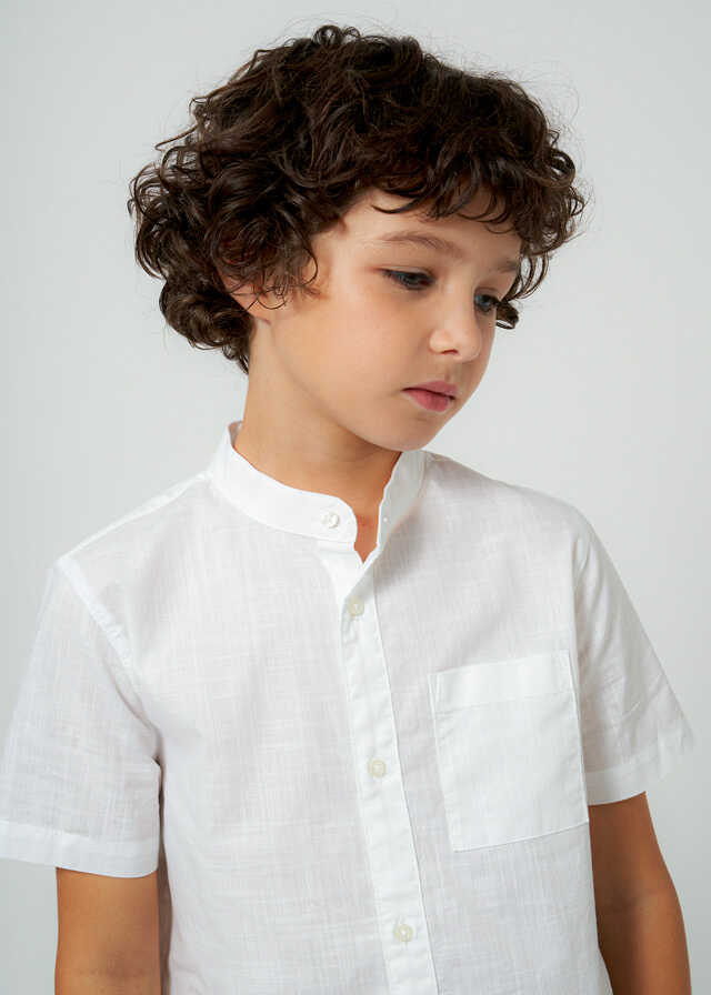 Camisa m/c cuello mao