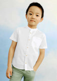 Camisa m/c cuello mao lino