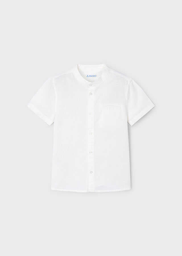 Camisa m/c cuello mao lino