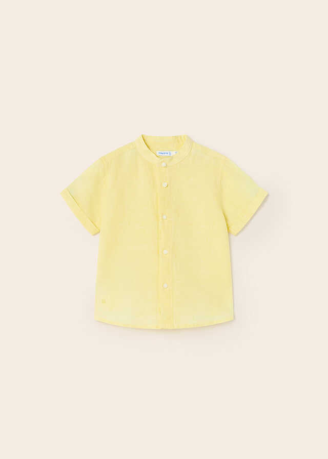 Camisa m/c cuello mao lino