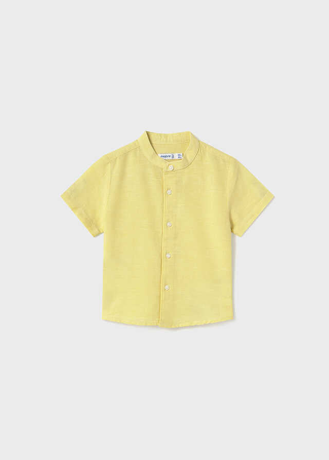 Camisa m/c cuello mao lino