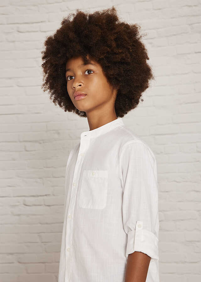 Camisa m/l cuello mao