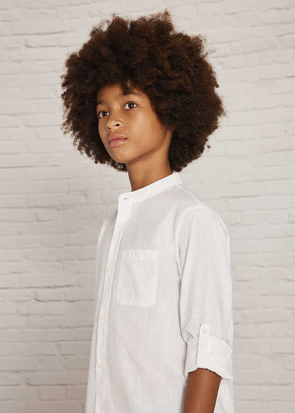 Camisa m/l cuello mao