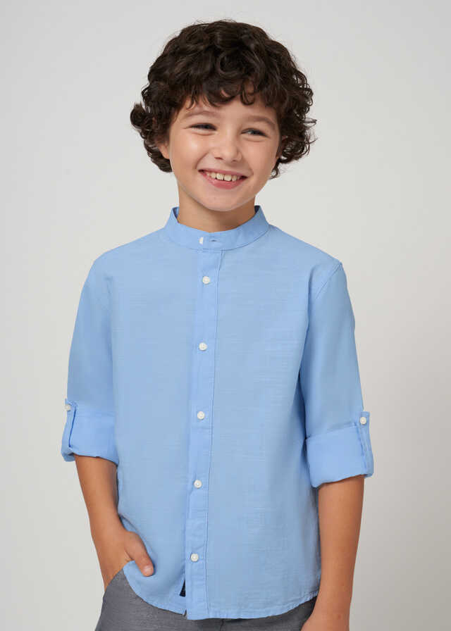 Camisa m/l cuello mao
