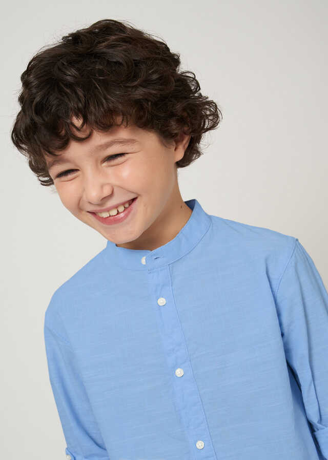 Camisa m/l cuello mao