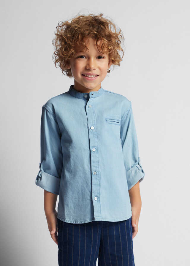 Camisa m/l denim c/mao