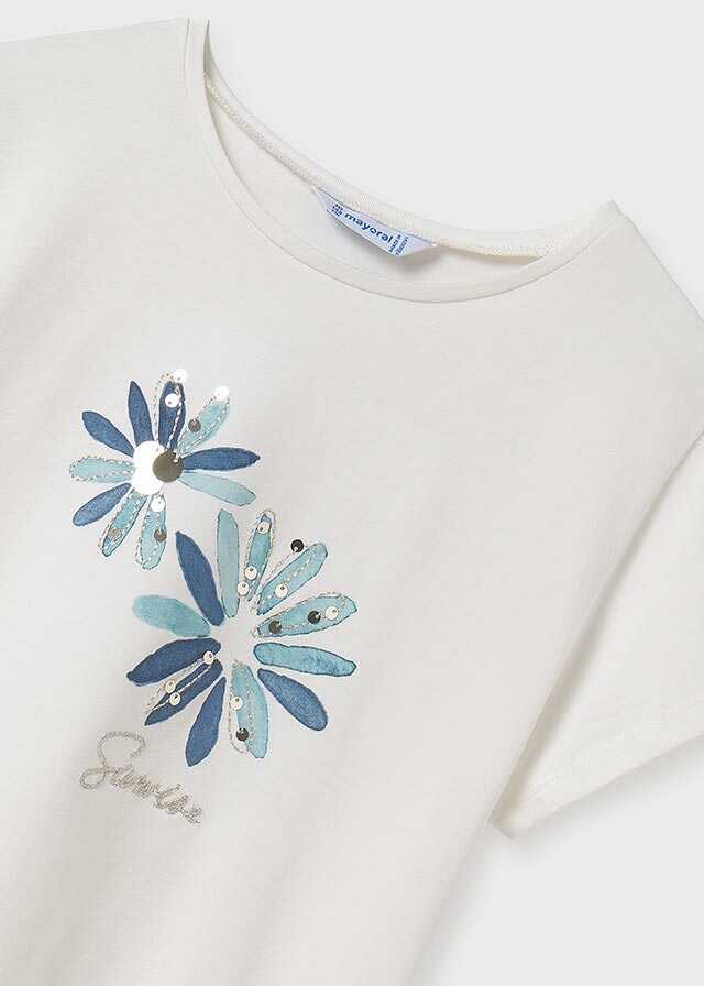 Camiseta m/c bordado
