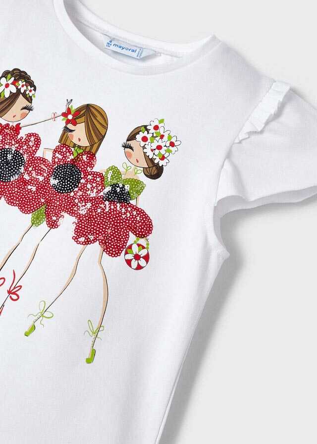 Camiseta m/c niña flor