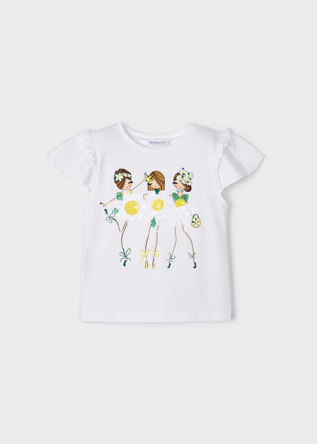 Camiseta m/c niña flor