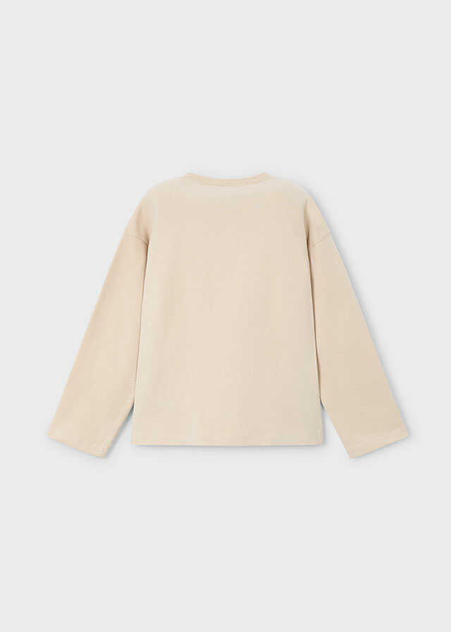 Camiseta m/l bolsillo crochet