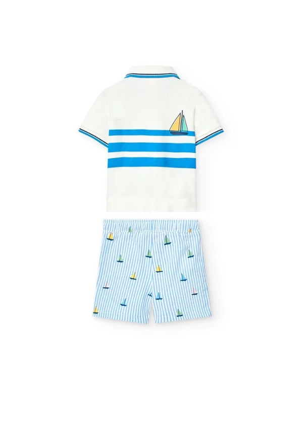 Conj. Polo Piqué Y Bermudas Popelin