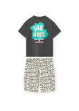 Conj. Camiseta Punto Y Bermudas Felpa