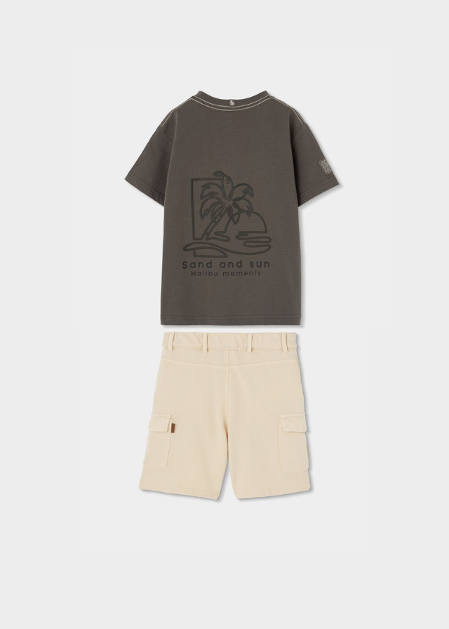 Conj. Camiseta punto y Bermudas felpa