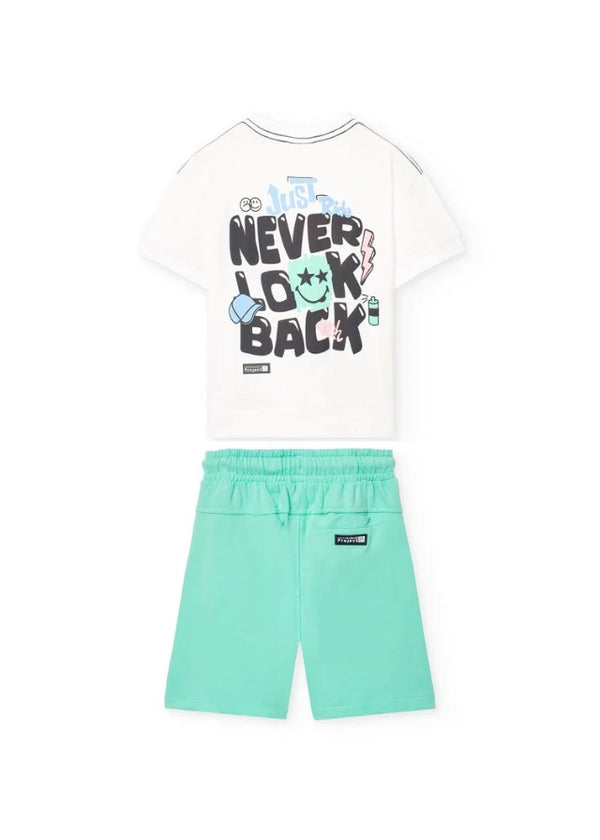 Conj. Camiseta Punto Y Bermudas Felpa