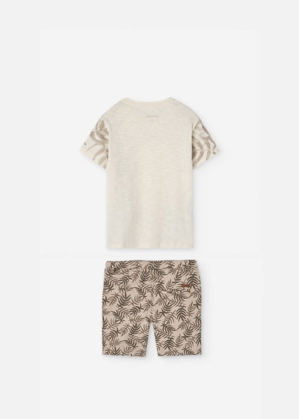 CONJ. TSHIRT JERSEY Y SHORT TWILL AOP