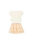 Conj. Camiseta Punto Y Falda Tul