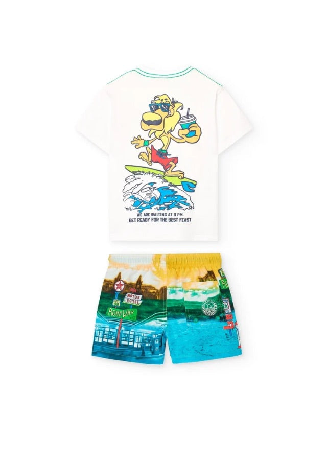 Conj. Camiseta Punto Y Bañador Tejido Reciclado