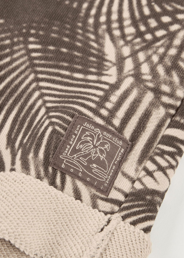 Camiseta punto y Bermudas felpa estampada