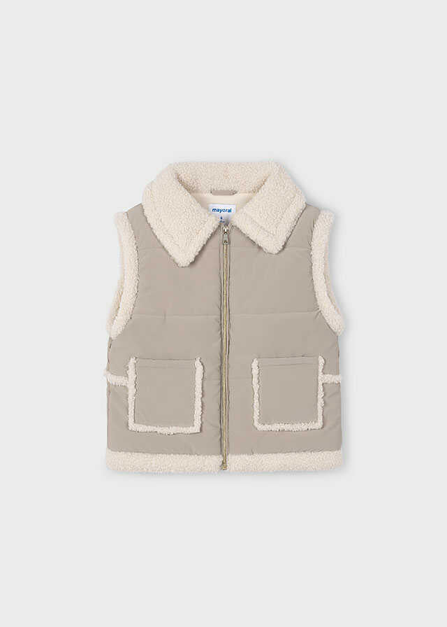 Chaleco contrastes borrego