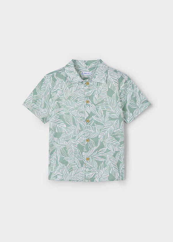Conj. Camisa m/c gasa estampada y Bermuda lino delavado