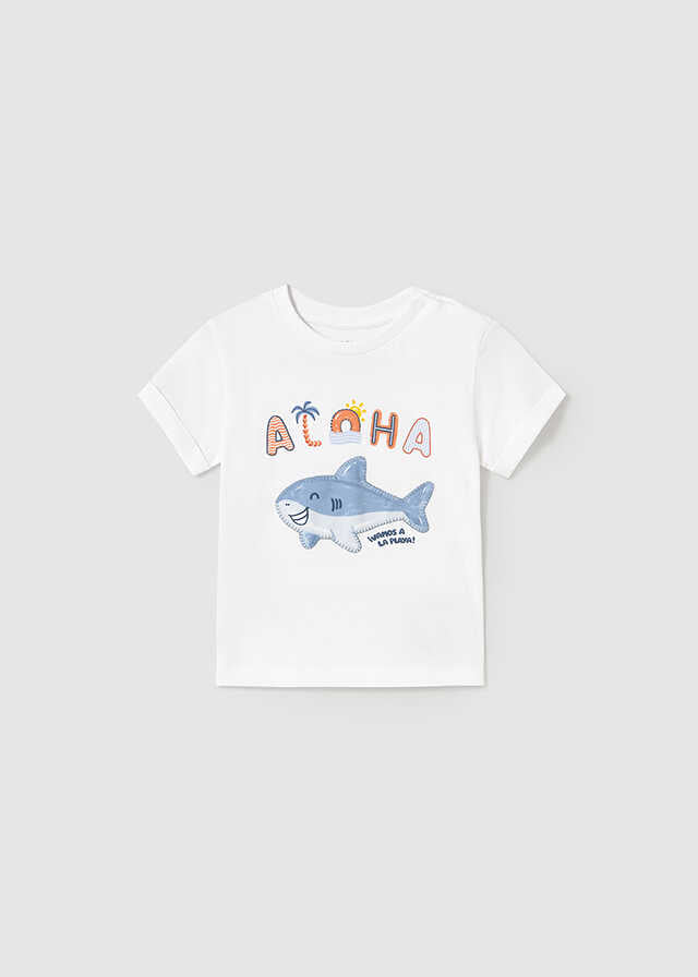 Conj. Camiseta m/c aplique-Camiseta tirantes play tablas y Bermuda lino relaxed
