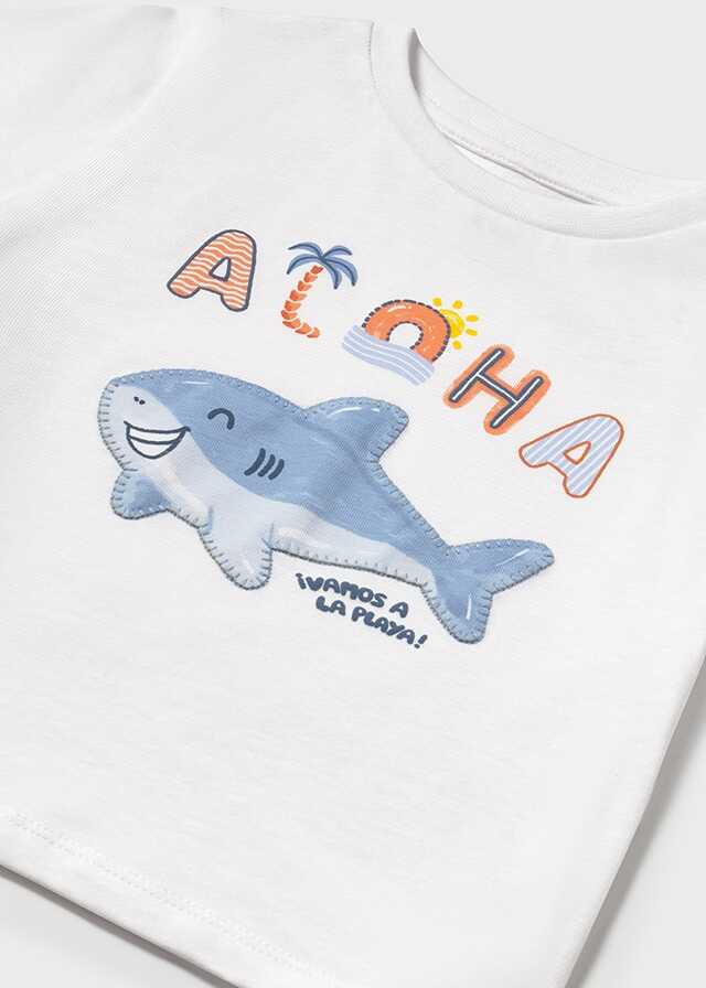 Conj. Camiseta m/c aplique-Camiseta tirantes play tablas y Bermuda lino relaxed
