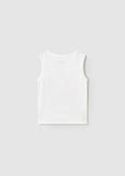 Conj. Camiseta m/c aplique-Camiseta tirantes play tablas y Bermuda lino relaxed
