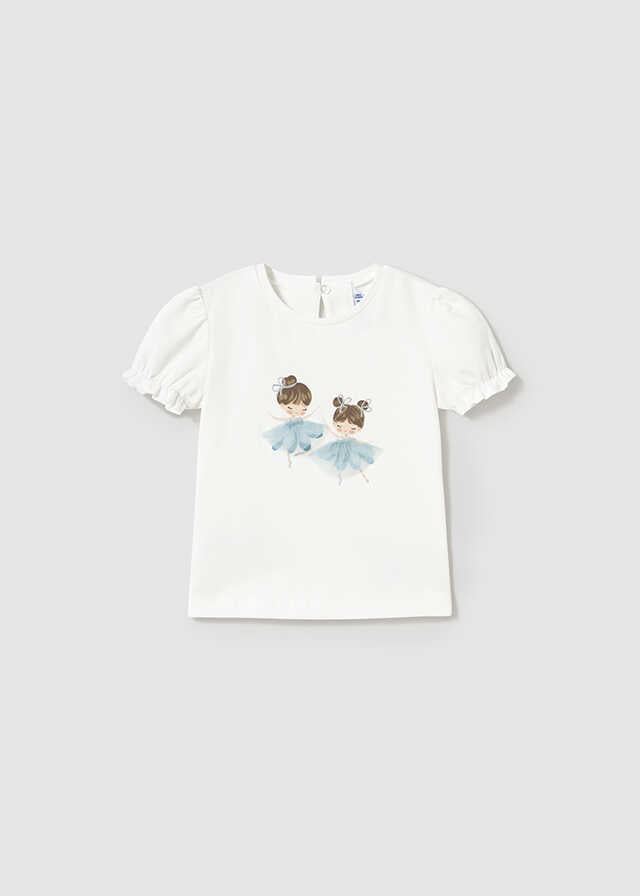 Conj. Camiseta m/c vestir y Falda tul plisado