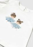Conj. Camiseta m/c vestir y Falda tul plisado