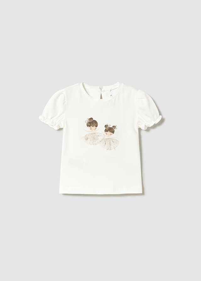 Conj. Camiseta m/c vestir y Falda tul plisado