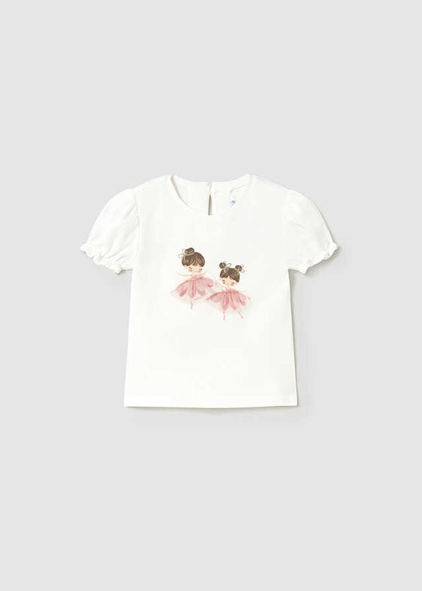 Conj. Camiseta m/c vestir y Falda tul plisado