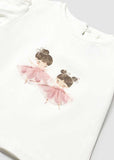 Conj. Camiseta m/c vestir y Falda tul plisado