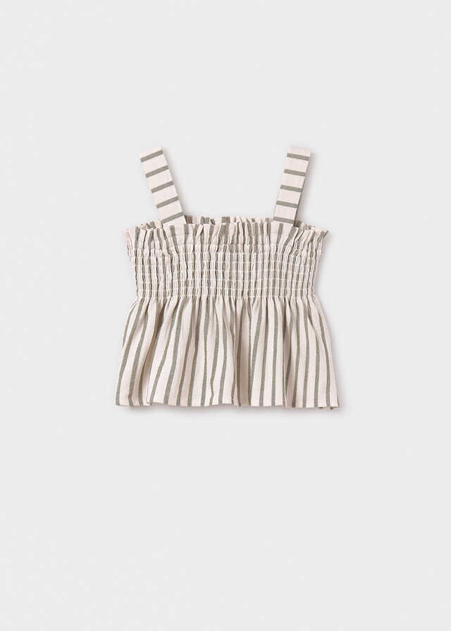 Conj. Camiseta tirantes rayas y Pantalon corto punto